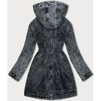 Jachetă neagră denim (POP7065-K)