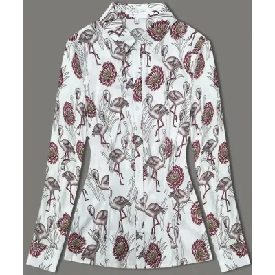 Cămașă cu manșon lung flamingo ecru (AWY0168)