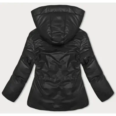 Sacou negru de iarnă pentru femei liber (5M3185-392)