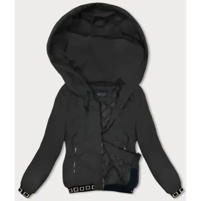 Jacheta scurta cu tricotaje negre decorative (16M9083-392)