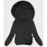 Jacheta scurta cu tricotaje negre decorative (16M9083-392)