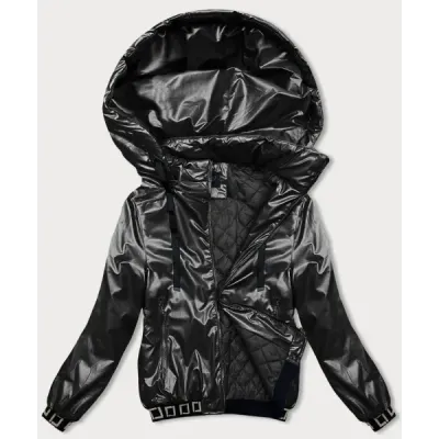 Jacheta scurta cu tricotaje negre decorative (16M9087-392)