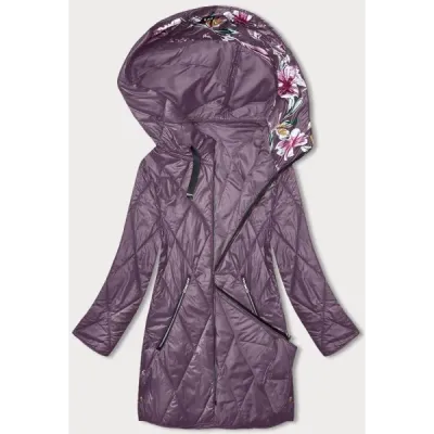 Jacheta pentru femei cu glugă violet decorativă (B8215-71)