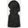 Vestă neagră pufoasă pentru femei (B8153-1)