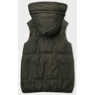vestă cu puf pentru femei kaki (B8153-11)