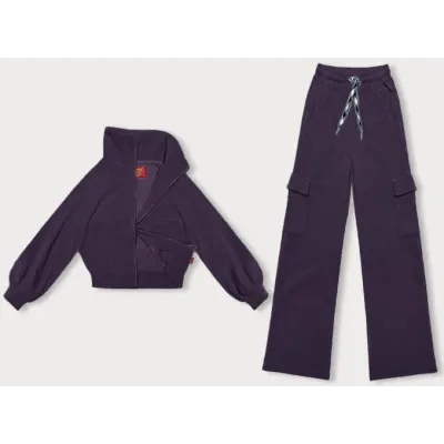 Set osual cu pantaloni de marfă mov (AMG-338A)