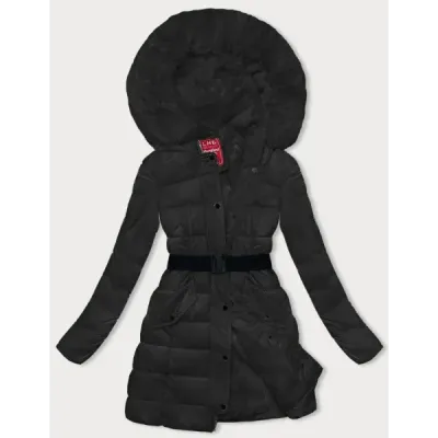 Sacou de iarnă pufos negru (2M-007)