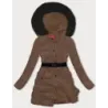 Jacheta de iarnă Fluffy maro pentru femei (2M-007)