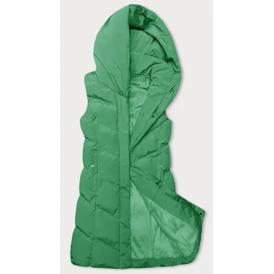 Vestă pentru femei cu picioare și glugă verde (23-011)