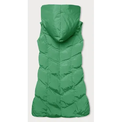 Vestă pentru femei cu picioare și glugă verde (23-011)
