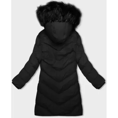 Jacheta de iarna pentru femei cu gluga neagra (5M732-392)