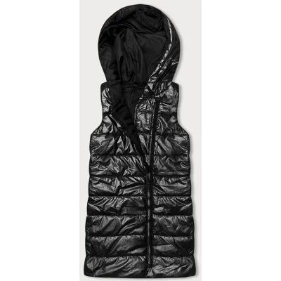Vestă pentru femei cu blocare negru asimetric (16M9117-392)