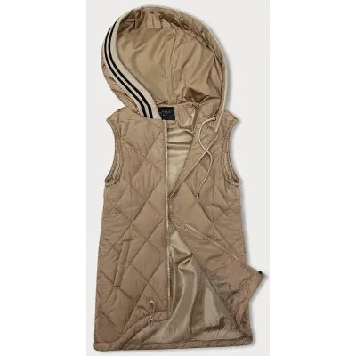 Vestă cu capotă decorativă bej închis (16M9116-84)