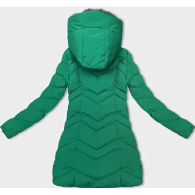 Jacheta de iarna pentru femei pe blana verde (LHD-3023)