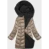 Jacheta pentru femei cu două fețe de iarnă cu cappuccino negru (B8202-1021)