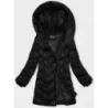 Jacheta de iarna cu blocare negru asimetric (B8167-1)