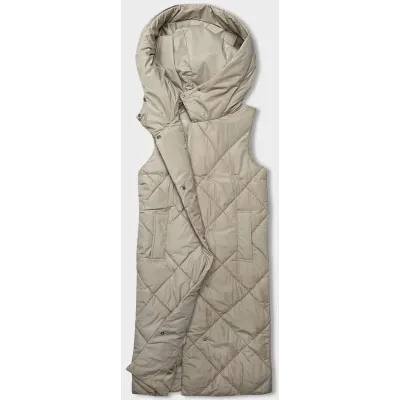 Vestă lungă supradimensionează bejul luminos (5M3165-62)