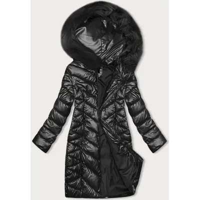 Jacheta de iarnă roz J Stil negru (16M9100-392)