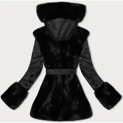 Sacou cu piele ecologică cu căptușeală J Stil negru (11Z8079)