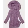 Jacheta de iarna pentru femei cu capota violet (H-898-38)