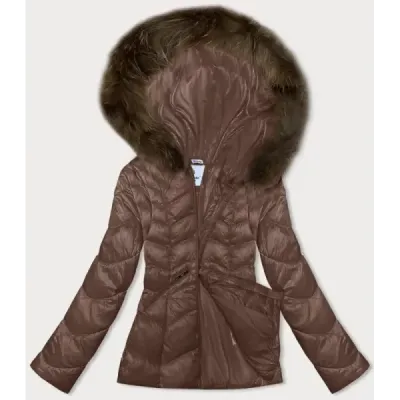 Jacheta cu plapumă tranzitorie cu capotă feminină Glacate camel (LU-2202)