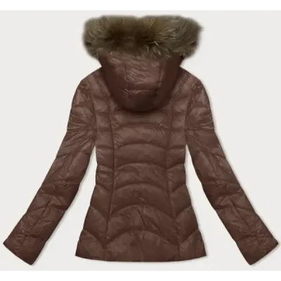 Jacheta cu plapumă tranzitorie cu capotă feminină Glacate camel (LU-2202)