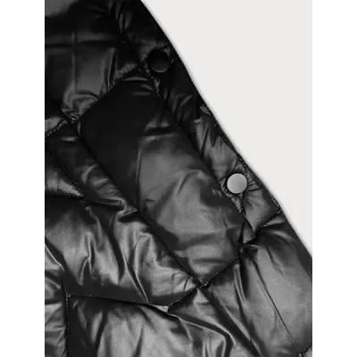 Geaca lunga de femeie Glacat negru (LU-203)