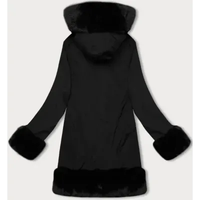 Jacheta pentru femei cu căptușeală de blană J Stil negru (11Z8089)