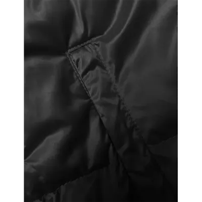 Jacheta scurta pentru femei cu capota deschisa S'West negru (B8228-1)