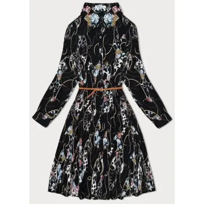 Rochie placuta cu guler negru cu flori (Z-56)