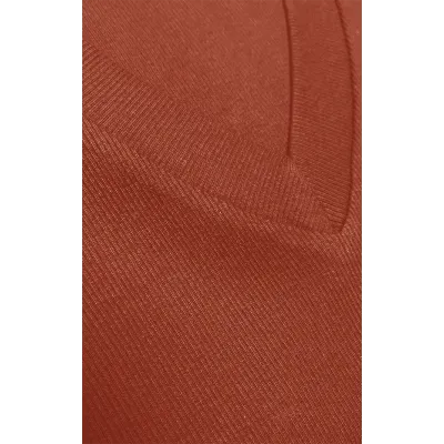 Rochie potrivita in bare portocalii (5579-20)