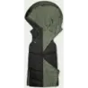 Vesta lungă a femeilor cu două fețe black-khaki (B8248-1)