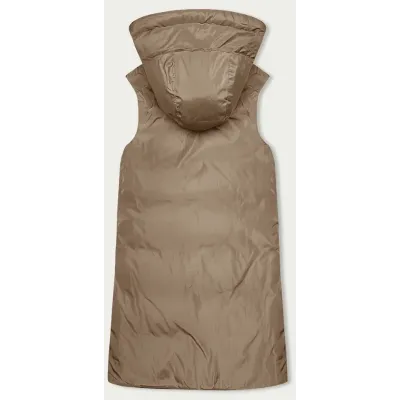 Vestă lungă de culoare roșie cu două fețe (B8248-4)