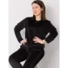 Costum de femeie Velour plus dimensiunea negru (6085)