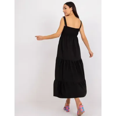 Rochie lungă boho Rue Paris negru (2315.33)