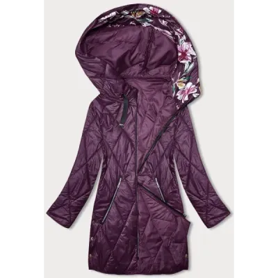 Jacheta pentru femei cu glugă violet decorativă (B8227-71)