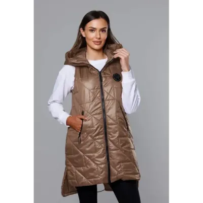 Vestă de damă bej închis (B8238-51)