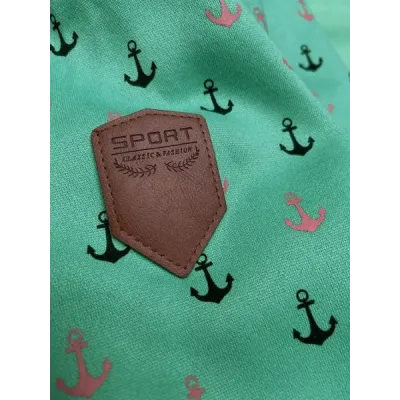 Tricou cu ancoră verde caldă (2307)