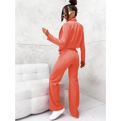 Set jacheta scurta + pantaloni de corali lati (8263)