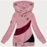 Tricou gros pentru femei în dungi roz și albastru (2302)