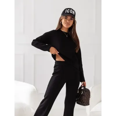 Set bluza 2 piese si pantaloni negru (VE74)
