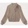 Tricou simplu cu trandafiri bej (16023)