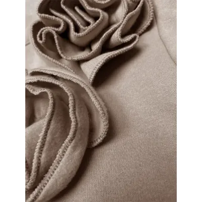 Tricou simplu cu trandafiri bej (16023)
