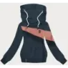 Tricou pentru femei cu hanorac albastru gri (2301)