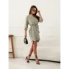 Rochie elegantă cu decolteu kaki (013)