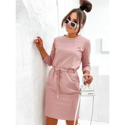 Rochie din bumbac roz pudrat (700)
