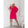 Rochie elegantă din plic cu zmeură (8269)
