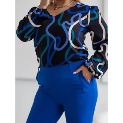 Pantaloni eleganti pentru femei plus chabre dimensiune (728)