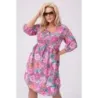 Rochie de vara in flori roz-verde (8276)