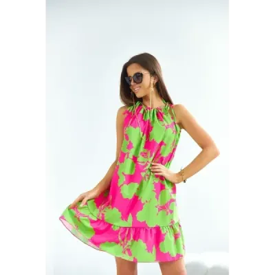 Rochie cu roz verde (653)